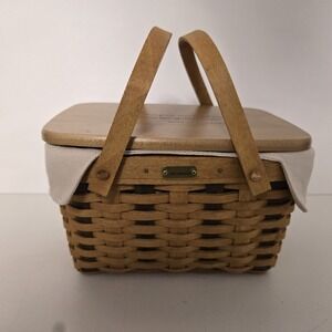 Longaberger 2007 Home Office 10th Anniversary Basket with Liner and Engraved Lid